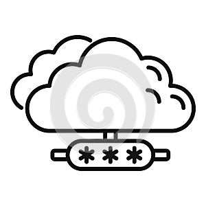 Secure cloud data icon outline vector. Code lock
