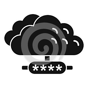 Secure cloud data icon simple vector. Code lock