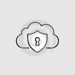 Secure Cloud Data Protection Vector Icon