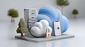 Cloud Computing and Data Security Concept