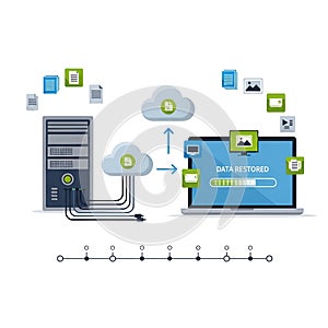 Secure Cloud Data Storage and Backup System Illustration
