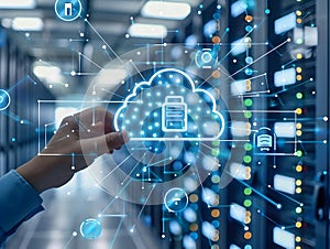 Secure Cloud Data Transfer and Cybersecurity Management on Computer Screen