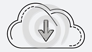 Secure Cloud Download, Digital Data Management, vector design Generative AI