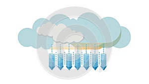 Secure Cloud Download: Efficient Data Retrieval, vector design Generative AI