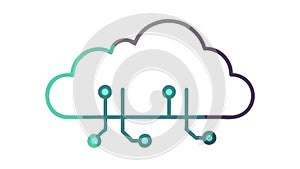 Secure Cloud Network for Data Storage and Processing, vector design Generative AI