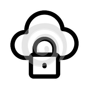 Secure cloud, cloud protection, cloud security icon design
