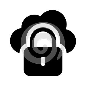 Secure cloud, cloud protection, cloud security icon design