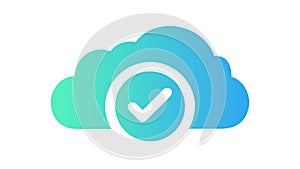 Secure Cloud Storage with Checkmark Vector Icon Design, vector design Generative AI