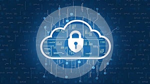 Secure Cloud Storage and Data Encryption. Concept Data Protection, Online Privacy, Cybersecurity,