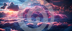 Concept Secure cloud storage with encryption protocols for global data protection and transfer