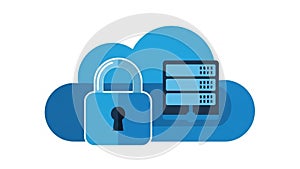 Secure Cloud Storage with Padlock and Server Icon