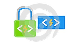 Secure Code Communication and Data Protection Icon, vector design Generative AI