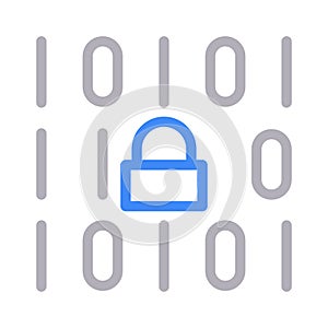 Secure coding vector color line icon