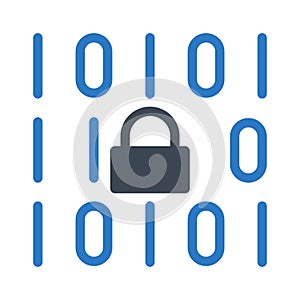 Secure coding vector glyph color icon