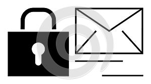 Secure Communication Concept Featuring Locked Padlock and Envelope Icon