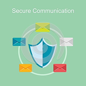 Secure communication concept illustration.