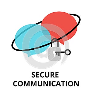Secure communication icon, for graphic and web design