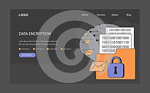 Secure Communication web banner or landing page dark or night mode.