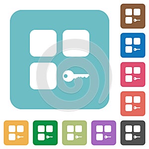 Secure component rounded square flat icons
