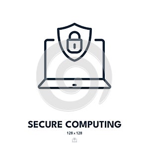 Secure Computing Icon. Security, Privacy, Access. Editable Stroke. Vector Icon