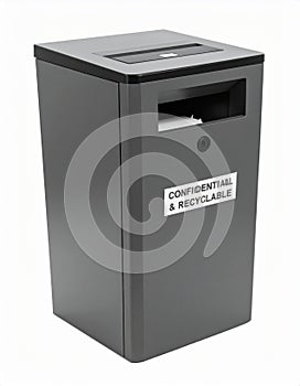 Secure Confidential Document Disposal Bin on White Background
