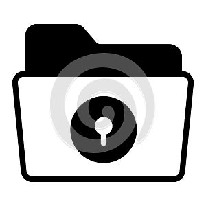 Secure confidential file folders, with paper documents security vector icon