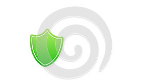 Secure connection icon illustration isolated on white background, flat style secured ssl shield symbols. Motion graphics