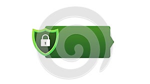 Secure connection icon Motion graphics isolated on white background, flat style secured ssl shield symbols.