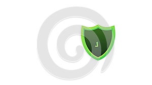 Secure connection icon Motion graphics isolated on white background, flat style secured ssl shield symbols.