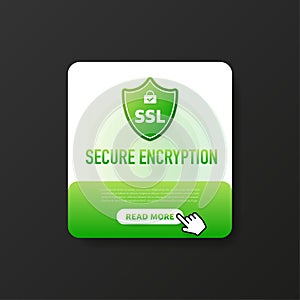 Secure connection icon vector illustration isolated on white background. Flat style secured ssl shield symbols