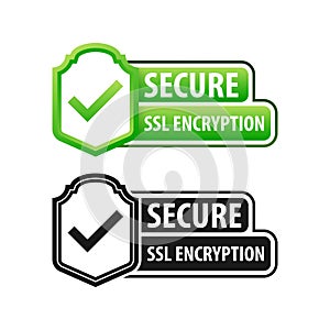 Secure connection. SSL shield protected. https certificate privacy icon. Ssl safe