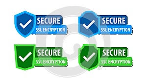 Secure connection. SSL shield protected. https certificate privacy icon. Ssl safe