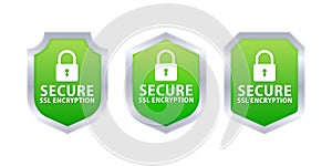 Secure connection. SSL shield protected. https certificate privacy icon. Ssl safe