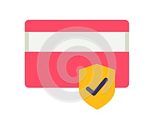 Secure credit card transaction single isolated icon with flat style