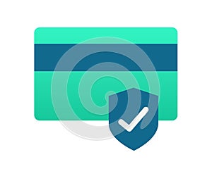 Secure credit card transaction single isolated icon with gradient style