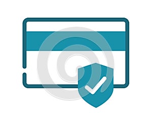 Secure credit card transaction single isolated icon with solid line style