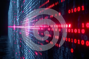 Secure data concept Encryption, digital binary, and computer virus