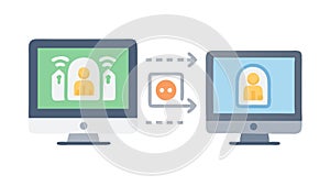 Secure Data Exchange, Encrypted Communication and Privacy, vector design Generative AI