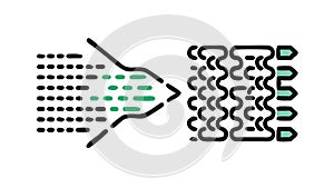 Secure Data Flow into Interconnected Nodes, Network, vector design Generative AI