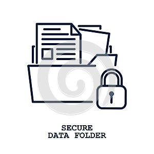 secure data folder concept. Vector illustration decorative design