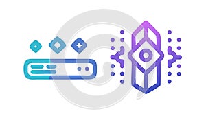 Secure Data Network and Digital Fortress Icon, vector design Generative AI