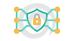 Secure Data Network, Robust Protection Encryption, vector design Generative AI