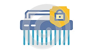 Secure Data Server Stack Lock Icon, vector design Generative AI