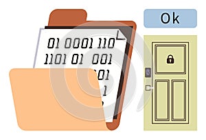 Secure Data Storage and Access with Binary Code and Digital Door Lock