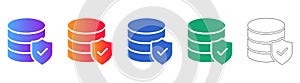 Secure Data Storage Database Icon Set