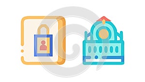 Secure Data Storage. Encrypted Database and Information Security, vector design Generative AI