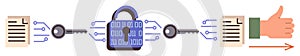 Secure Data Transfer Featuring Encryption Keys and Digital Lock