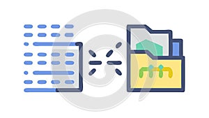 Secure Data Transfer to Folder Icon: File Management, vector design Generative AI