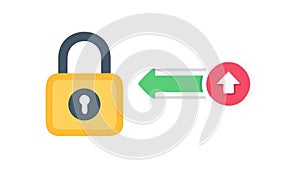 Secure Data Upload Icon. Padlock with Upward Arrow Symbol, vector design Generative AI