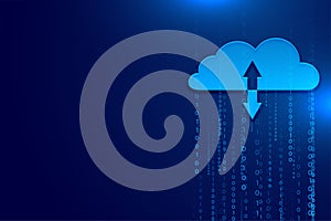 secure database cloud computing background with digital tech lines